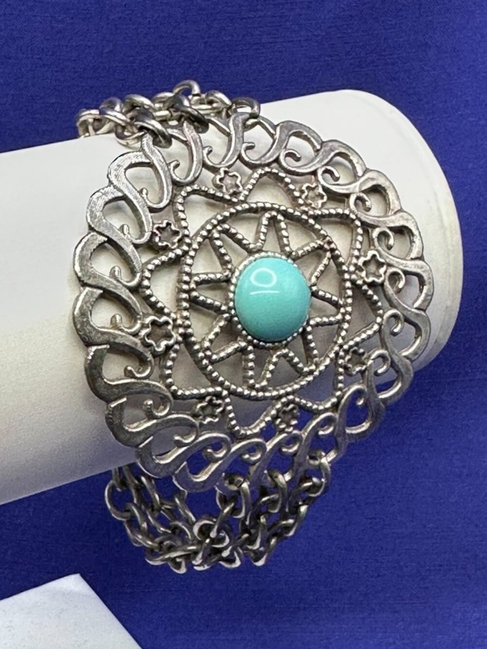 Unique Ottoman Empire Silver Coin & Medallion Statement Bracelet